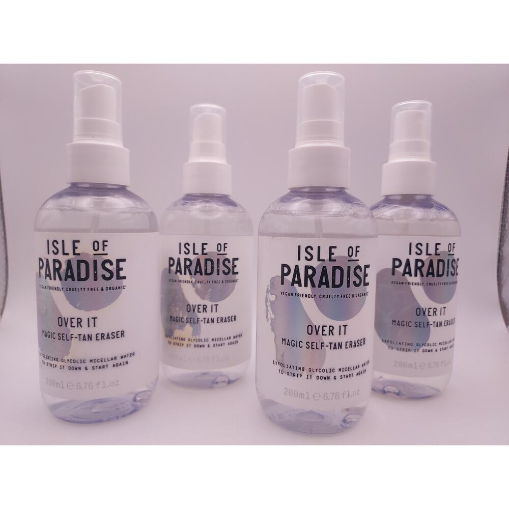 LOT OF 4 Isle of Paradise Over It Magic Self Tan ERASER Exfoliating Micellar